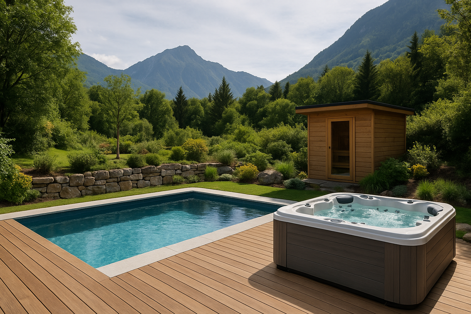 Spa et espace bien-&ecirc;tre ext&eacute;rieur