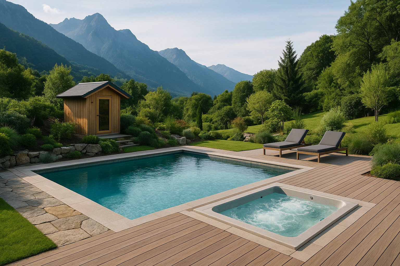 Spa et espace bien-&ecirc;tre ext&eacute;rieur